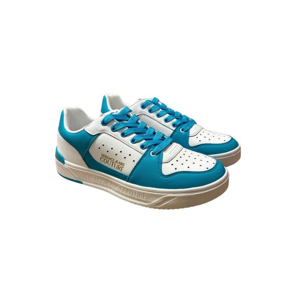 Versace Jeans Couture Mens Turquoise / White Colorblock Court Sneakers
